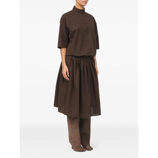 26FW MM6 메종마르지엘라 미디 원피스 M36006 S52DG0044 142 BROWN - MM6 MAISON MARGIELA