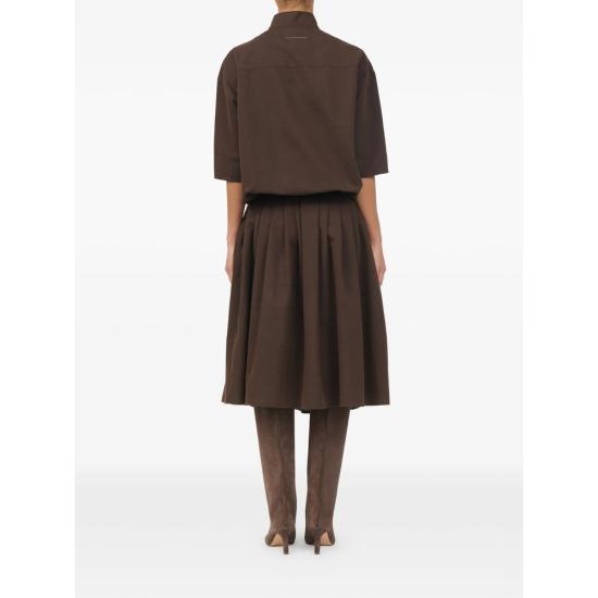 26FW MM6 메종마르지엘라 미디 원피스 M36006 S52DG0044 142 BROWN - MM6 MAISON MARGIELA