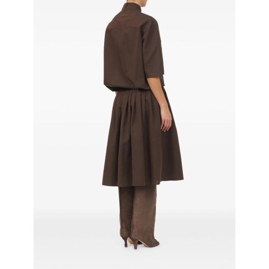 26FW MM6 메종마르지엘라 미디 원피스 M36006 S52DG0044 142 BROWN - MM6 MAISON MARGIELA