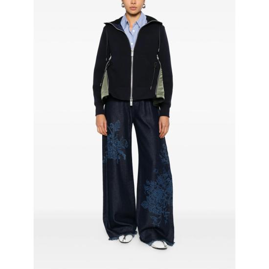 26FW 사카이 후드 티셔츠 SCW 343 212 BLUE GREEN - SACAI