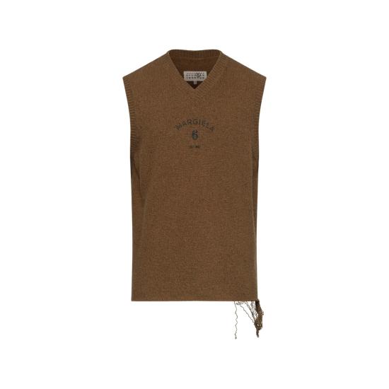 26FW MM6 메종마르지엘라 니트 베스트 M13283 SH0FB0026 727S GREEN