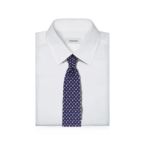 26FW 살바토레 페라가모 넥타이 351451 0794635 BLARO BLUE - SALVATORE FERRAGAMO