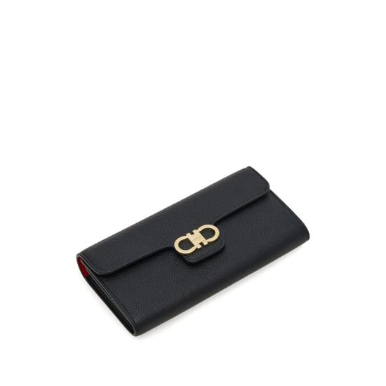26FW 살바토레 페라가모 간치니 체인 장지갑 220981 0785769 NERED BLACK - SALVATORE FERRAGAMO