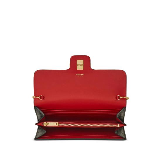 26FW 살바토레 페라가모 간치니 체인 장지갑 220981 0785769 NERED BLACK - SALVATORE FERRAGAMO