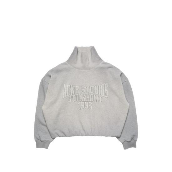 26FW 아크네 스튜디오 플리스 로고 스웨트셔츠 플리스 로고 스웨트셔츠 AI0193 GREYM
