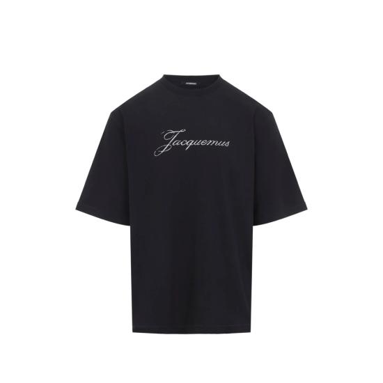 26FW 자크뮈스 로고 프린트 장식 티셔츠 TSM00639 AJ00289 990 BLACK