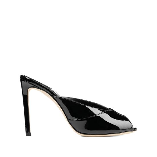 26FW 지미추 슈즈 BRIGITTE MULE 100 PAT BLACK