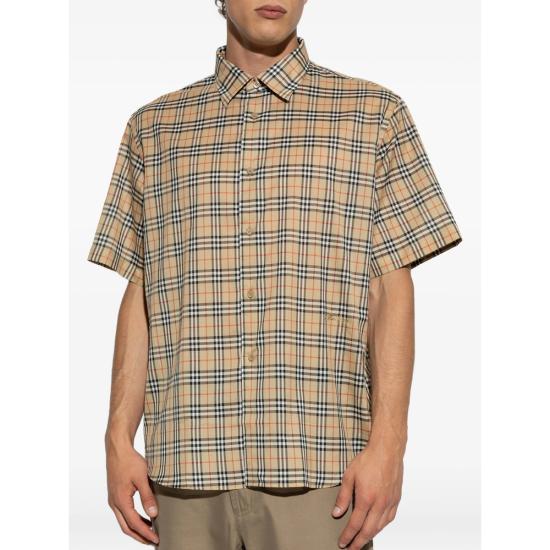 26FW 버버리 반팔 셔츠 8130243 RADMAR CHK B9368 NEUTRALS BROWN - BURBERRY