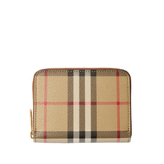 26FW 버버리 스몰 체크 집 어라운드 월렛 8109810 LS MN ZIP A9534 NEUTRALS