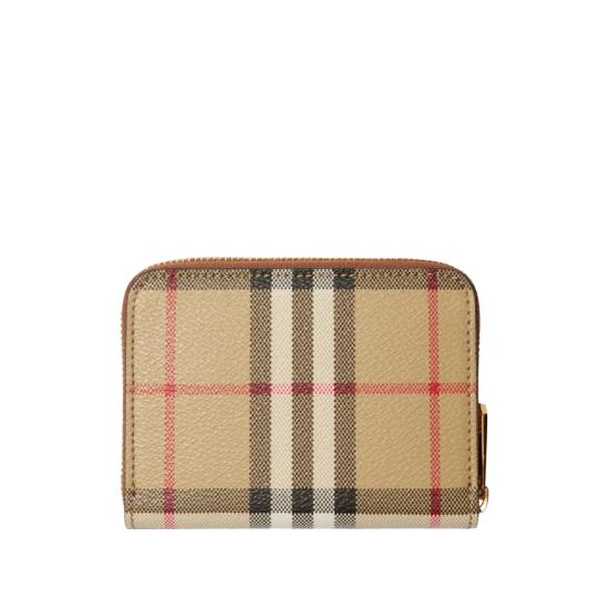 26FW 버버리 스몰 체크 집 어라운드 월렛 8109810 LS MN ZIP A9534 NEUTRALS - BURBERRY