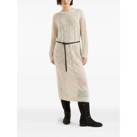 26FW 브루넬로 쿠치넬리 미디 원피스 MRG562A90 CEZ53 NEUTRALS - BRUNELLO CUCINELLI
