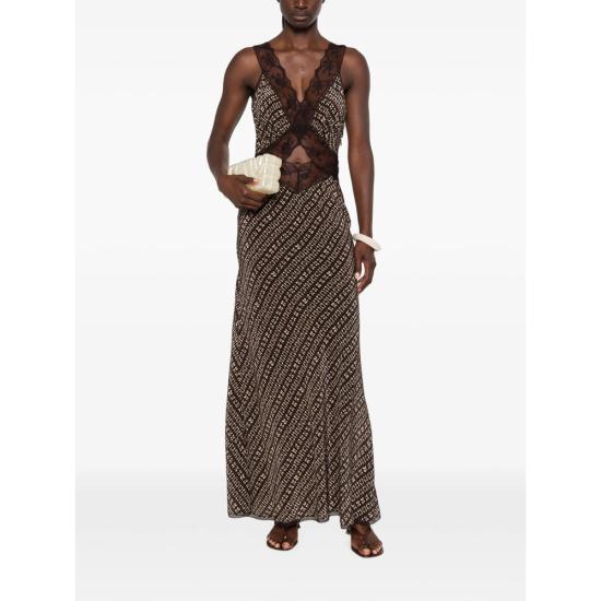 26FW 서 더 레이블 미디 원피스 SIR226 1032 TISPL BROWN NEUTRALS - SIR. THE LABEL