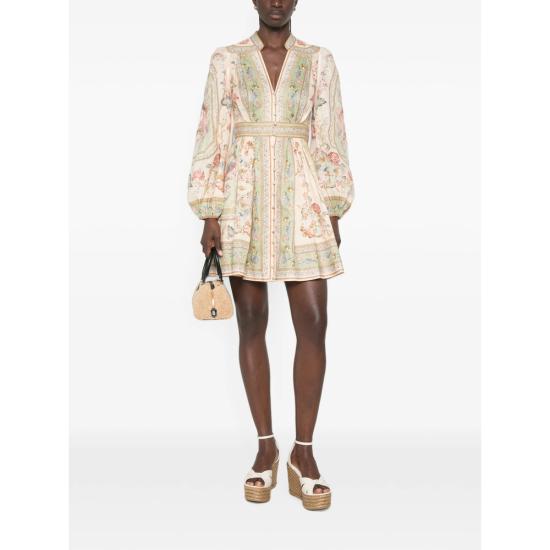 26FW 짐머만 원피스 0932DSS264 FLORA NEUTRALS GREEN - ZIMMERMANN