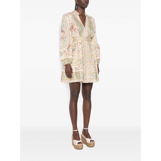 26FW 짐머만 원피스 0932DSS264 FLORA NEUTRALS GREEN - ZIMMERMANN