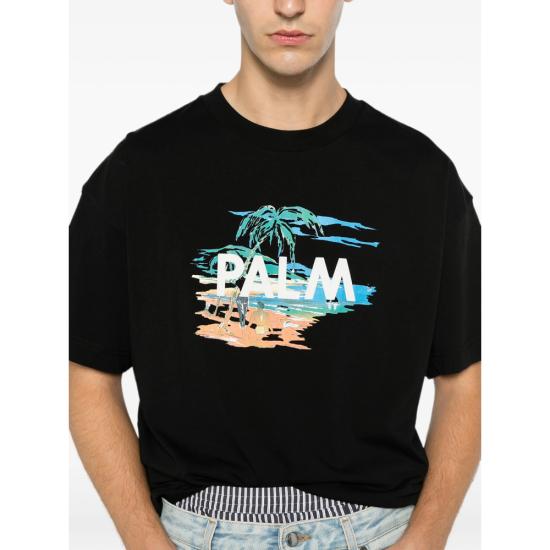 26FW 팜앤젤스 반팔 티셔츠 PAMAA001J R004 1084 BLACK - PALM ANGELS