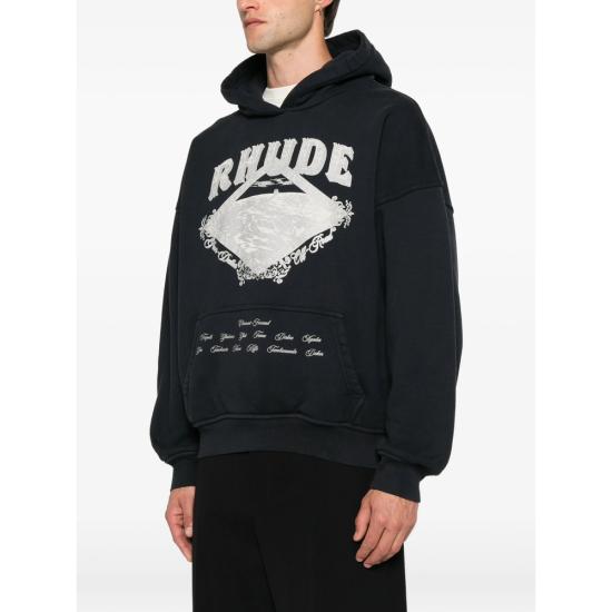 26FW 루드 후드 티셔츠 RHPF26HO08012 6505 BLACK - RHUDE
