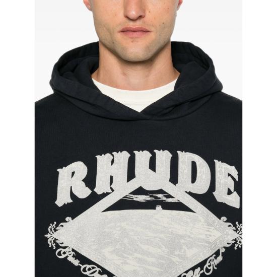 26FW 루드 후드 티셔츠 RHPF26HO08012 6505 BLACK - RHUDE