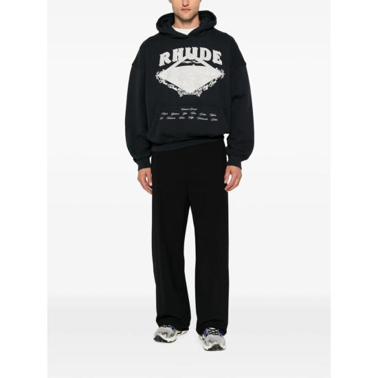 26FW 루드 후드 티셔츠 RHPF26HO08012 6505 BLACK - RHUDE
