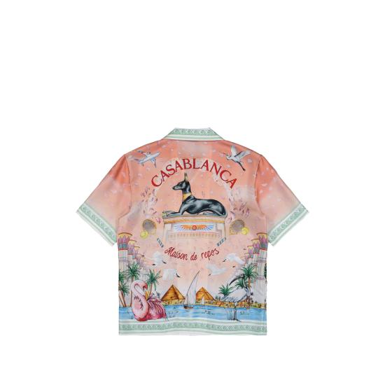 26FW 카사블랑카 반팔 셔츠 PF26 SH 003 06 ETHER PINK - CASABLANCA