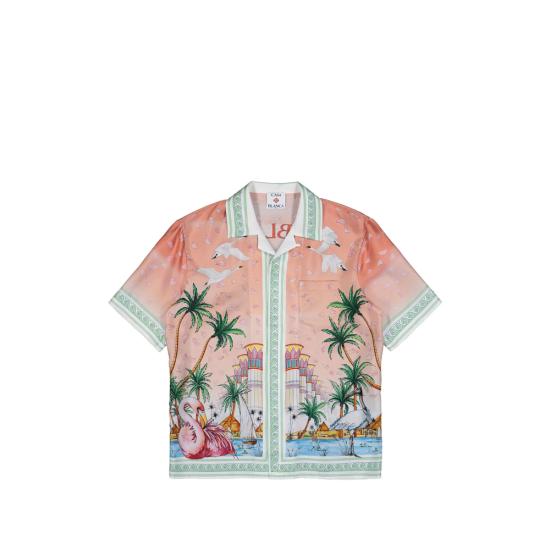 26FW 카사블랑카 반팔 셔츠 PF26 SH 003 06 ETHER PINK