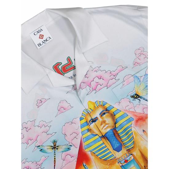 26FW 카사블랑카 긴팔 셔츠 PF26 SH 006 02 EGYPT WHITE BLUE - CASABLANCA