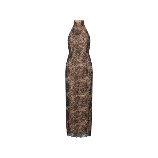 26FW 로테이트 롱 원피스 116266100 LACE HALTE 100 BLACK NEUTRALS