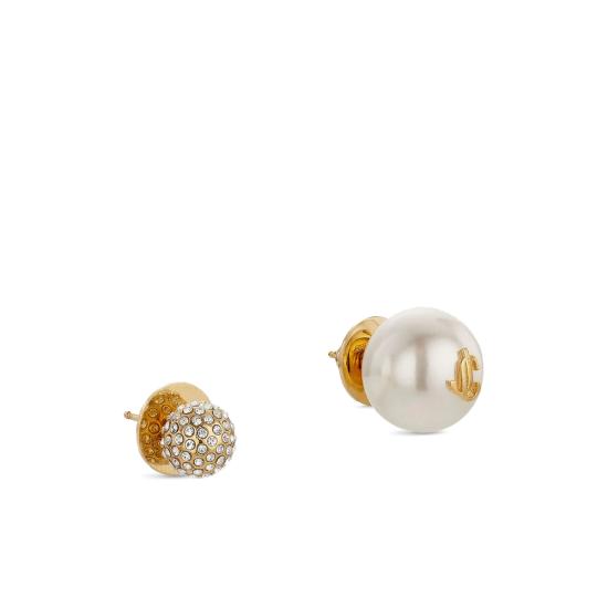 26FW 지미추 이어링 AURI STUDS JIQ GOWCR GOLD WHITE - JIMMY CHOO