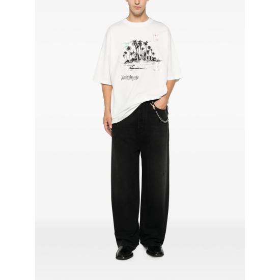 26FW 팜앤젤스 반팔 티셔츠 PAMAA003J R002 0310 WHITE - PALM ANGELS