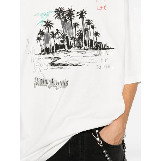 26FW 팜앤젤스 반팔 티셔츠 PAMAA003J R002 0310 WHITE - PALM ANGELS