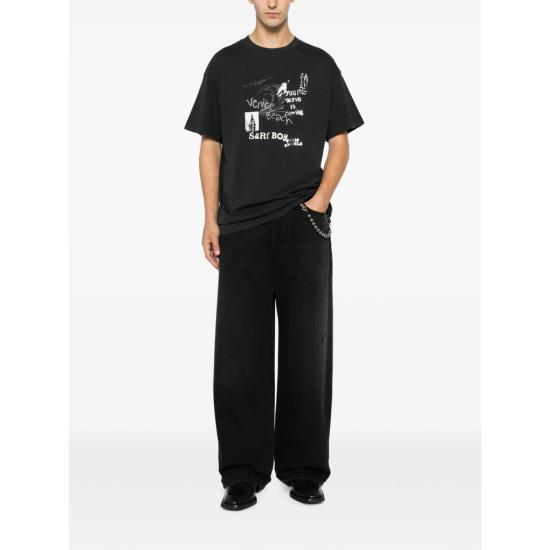26FW 팜앤젤스 반팔 티셔츠 PAMAA001J R007 1110 BLACK - PALM ANGELS