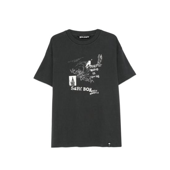 26FW 팜앤젤스 반팔 티셔츠 PAMAA001J R007 1110 BLACK