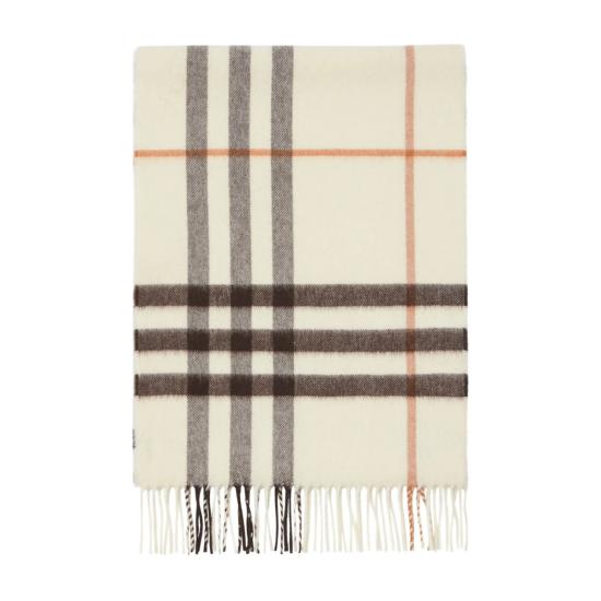 26FW 버버리 체크 캐시미어 스카프 8112634 MU GIANT C A4486 WHITE BROWN - BURBERRY