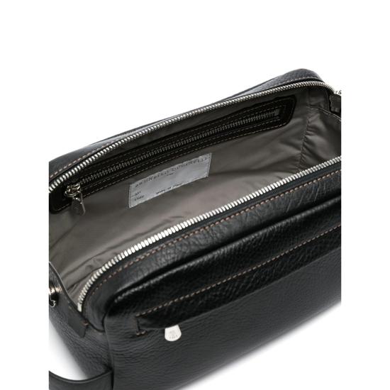 26FW 브루넬로 쿠치넬리 더블 지퍼 바케타 레더 뷰티 케이스 MWZIBU334 C101 BLACK - BRUNELLO CUCINELLI