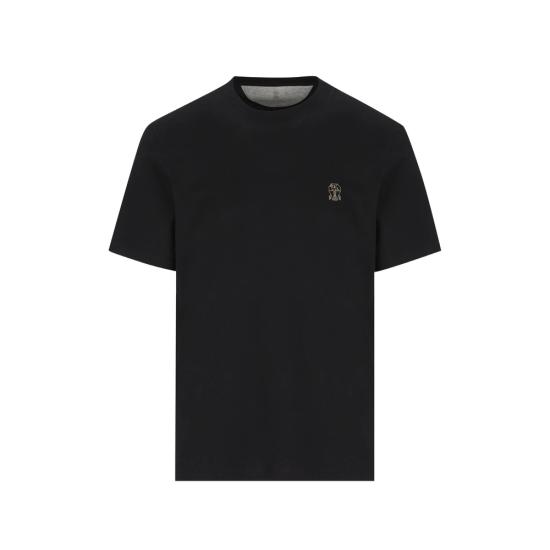 26FW 브루넬로 쿠치넬리 코튼 저지 크루넥 티셔츠 M0B138440 CZ178 BLACK