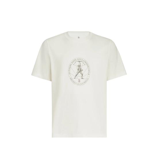 26FW 브루넬로 쿠치넬리 반팔 티셔츠 M0B138519 C7220 WHITE
