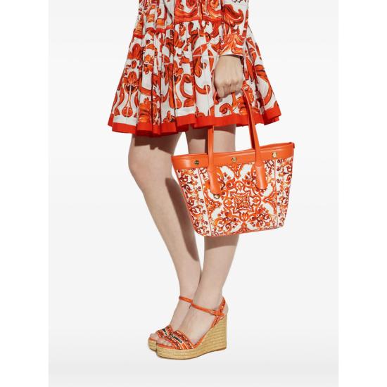 26FW 돌체앤가바나 토트백 BB7828 AN220 ID3TN WHITE ORANGE - DOLCE & GABBANA