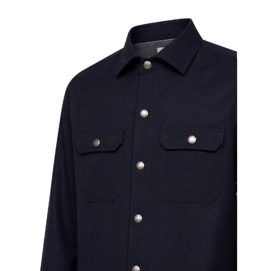 26FW 브루넬로 쿠치넬리 긴팔 셔츠 MY6660721 C160 BLUE - BRUNELLO CUCINELLI