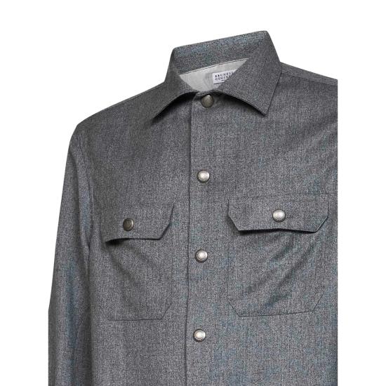 26FW 브루넬로 쿠치넬리 긴팔 셔츠 MY6660721 C002 GREY - BRUNELLO CUCINELLI