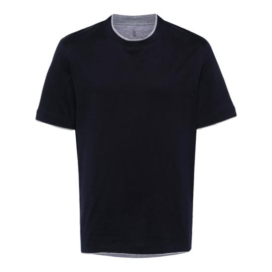 26FW 브루넬로 쿠치넬리 자수 로고 티셔츠 M0B137427 CD325