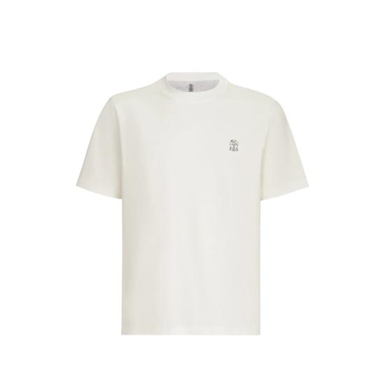 26FW 브루넬로 쿠치넬리 코튼 저지 크루넥 티셔츠 M0B138440 CJB65 WHITE