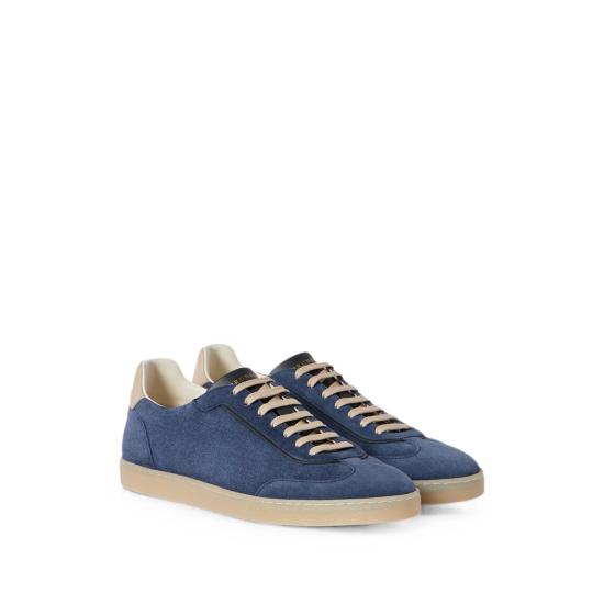 26FW 브루넬로 쿠치넬리 스웨이드 스니커즈 MZUMGLJ336 CHJ48 BLUE - BRUNELLO CUCINELLI