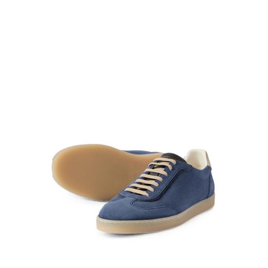 26FW 브루넬로 쿠치넬리 스웨이드 스니커즈 MZUMGLJ336 CHJ48 BLUE - BRUNELLO CUCINELLI