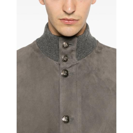 26FW 브루넬로 쿠치넬리 레더 봄버 자켓 MPCLF1955 CWP86 GREY - BRUNELLO CUCINELLI