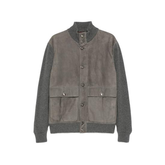 26FW 브루넬로 쿠치넬리 레더 봄버 자켓 MPCLF1955 CWP86 GREY