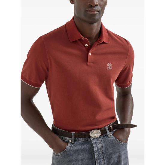 26FW 브루넬로 쿠치넬리 피케 폴로 셔츠 ME8548788 CAZ39 ORANGE - BRUNELLO CUCINELLI