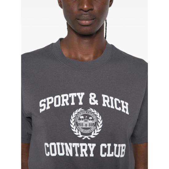 26FW 스포티앤리치 반팔 티셔츠 TO119711218GY CARBO GREY - SPORTY & RICH