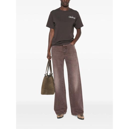 26FW 스포티앤리치 반팔 티셔츠 TO119711083BR CIOCO BROWN - SPORTY & RICH