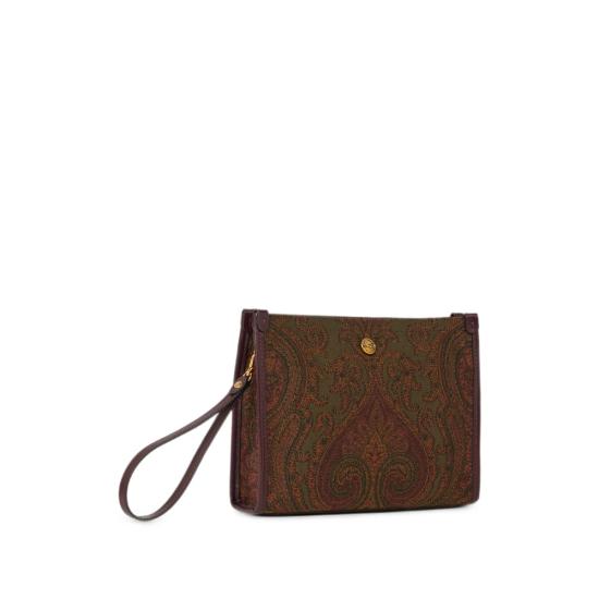 26FW 에트로 클러치/파우치 AQ13A WP2C0007 S9890 GREEN BROWN - ETRO