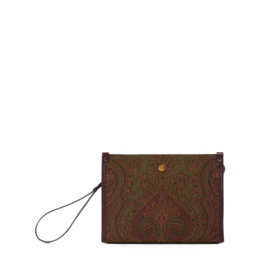 26FW 에트로 클러치/파우치 AQ13A WP2C0007 S9890 GREEN BROWN