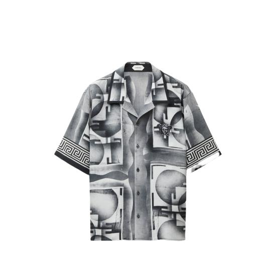 26FW 베르사체 반팔 셔츠 1A18726 1025703 5B040 BLACK GREY